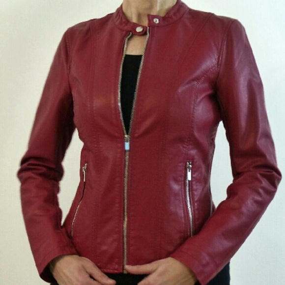kenneth cole red leather jacket